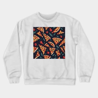 Pizza pattern, fast food pattern Crewneck Sweatshirt